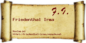 Friedenthal Irma névjegykártya